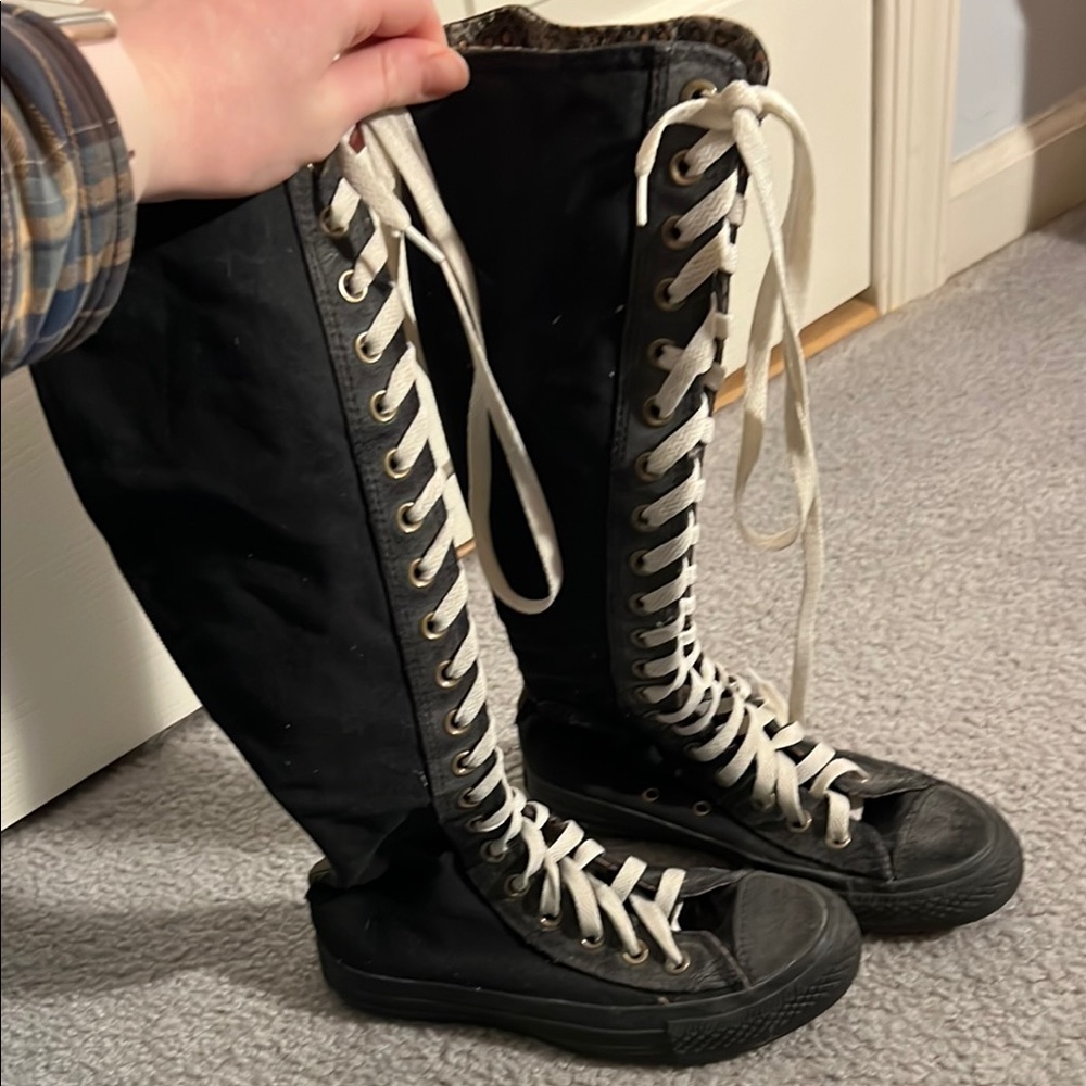 Converse Chuck Taylor All Star XX-Hi Sneaker - Black Monochrome w/ White Laces